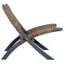 Relaxing Chair Grey Natural Kubu Rattan and Solid Mahogany Wood Image 3