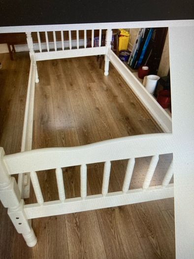 A Beautiful White Bunk Bed. No Mattresses .