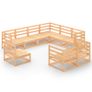 9 Piece Garden Lounge Set Solid Pinewood Image 5