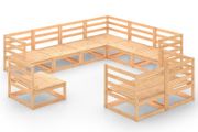 9 Piece Garden Lounge Set Solid Pinewood