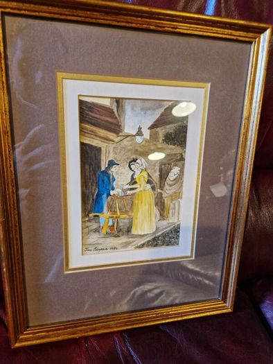 Signed watercolour painting