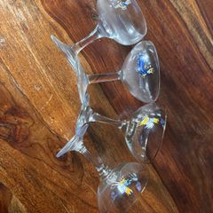4 Babycham glasses