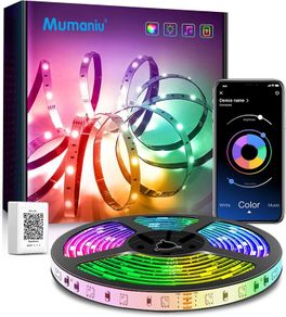 LED Strip Lights 30M(2 Rolls of 15m) Bluetooth, Ultra Long LED Ligh ts with Smart App Control Remote, Music Sync RGB Color Changing Flexible Led Lights for Bedroom Home Decoration