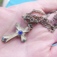CROSS CRUCIFIX pendant charm 18"  necklace gift
