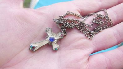 CROSS CRUCIFIX pendant charm 18"  necklace gift
