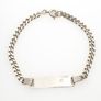 925 Vintage Sterling Silver Italian Name Plate Bracelet Image 4
