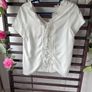 blouse Bnwt grace & mila open back tie detail top size small white Image 5
