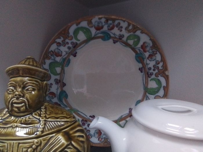Antique Art Noveau Styling Hand Painted Red Pattern 4342 Plate
