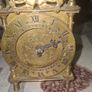 Vintage Brass Lantern Smiths Mantel Clock,  A Bedchamber or Temple Clock, with Key and working Image 2