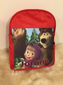 Masha and the bear Personalized school bag Birthday Gift Boys Girls with your own name on it! back to school stationary