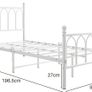 Single Bed white 90 x 190 metal Image 2