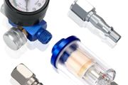 1/4 Line Air Filter &amp; Air Pressure Regulator Combination Tool Kit, Air Compressor Water Trap, Airline Air Compressor Water Trap Filter for Spray Gun