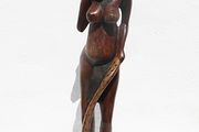 Handcrafted African Wooden Woman Sculpture