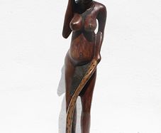 Handcrafted African Wooden Woman Sculpture