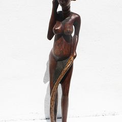 Handcrafted African Wooden Woman Sculpture