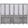 6-Panel Room Divider Grey 210x165 cm Fabric Image 3