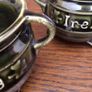 A Pair of Vintage Dark green ireland Decorative cauldron pots Image 4