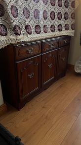 Dark Mahogany Matching Storage Set: Low Sideboard & Full Height Display Unit