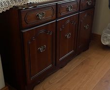 Dark Mahogany Matching Storage Set: Low Sideboard & Full Height Display Unit