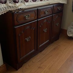 Dark Mahogany Matching Storage Set: Low Sideboard & Full Height Display Unit