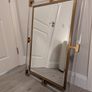 Shades of Light Gold & Clear Acrylic Statement Mirror Image 2