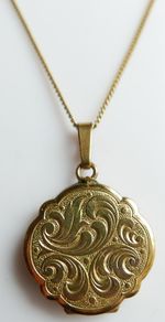 Edwardian Revival Gold Plated Engraved Fern Locket, Andreas Daub