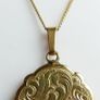 Edwardian Revival Gold Plated Engraved Fern Locket, Andreas Daub Image 3