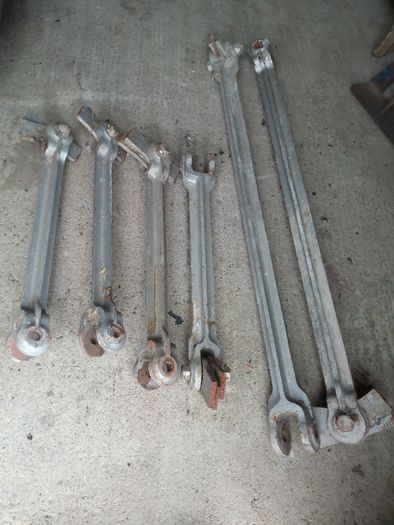 Rare 1859 Victorian Wrought Iron Roof Truss Rods  Salvaged from The Malt House, Dublin (Set of 6)