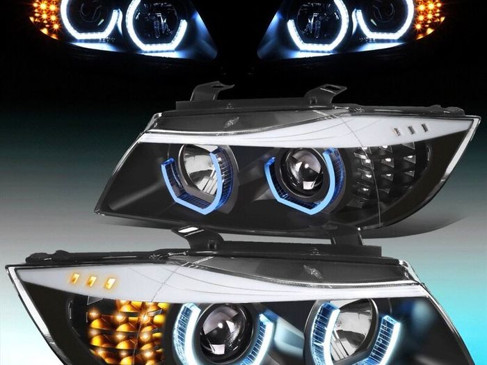 BMW 3 series Blue Halo LED Headlights Pair