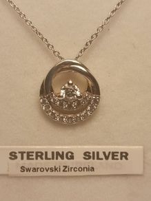 Sterling Silver Swarovski Zirconia Pendant and Chain