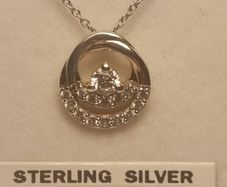 Sterling Silver Swarovski Zirconia Pendant and Chain