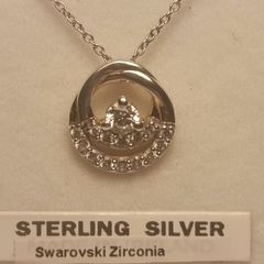 Sterling Silver Swarovski Zirconia Pendant and Chain