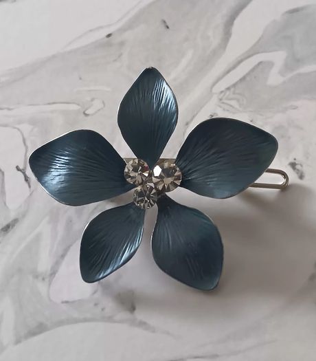 Vintage Flower Hair Clip with Rhinestones