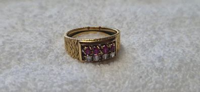 Diamond & Ruby Ring 18kt
