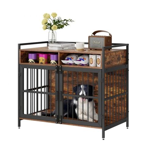 Dog crate with storage