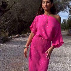 never fully dressed pink and gold dress
