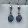 Sterling silver 925  Boulder Opal Triplet Earrings in Platinum Plated Sterling Silver Image 3