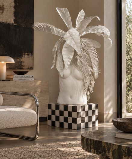 Large Modern White Art Sculpture Statement Home Decor