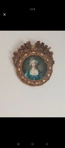 French  antique miniature portrait