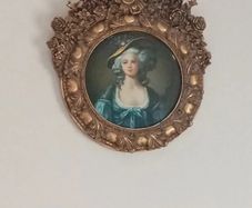 French  antique miniature portrait