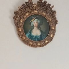 French  antique miniature portrait