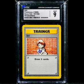 Bill 91/102 Shadowless CGC 9 Mint Common WOTC Base Set 1999 Pokemon Card Vintage Graded