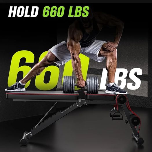 Adjustable 800LBS Weight Workout Bench with Leg Extension and Preacher Pad for Home Gym, Incline Decline Gym Sit Up Bench Press for Full Body Strength Training