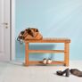 NEW SALE Shoe Rack, 2 Tier Bench Storage Organiser Holder 70 x 27 x 45cm Made of 100% Natural Bamboo Max Load Capacity up to 100KG Image 5