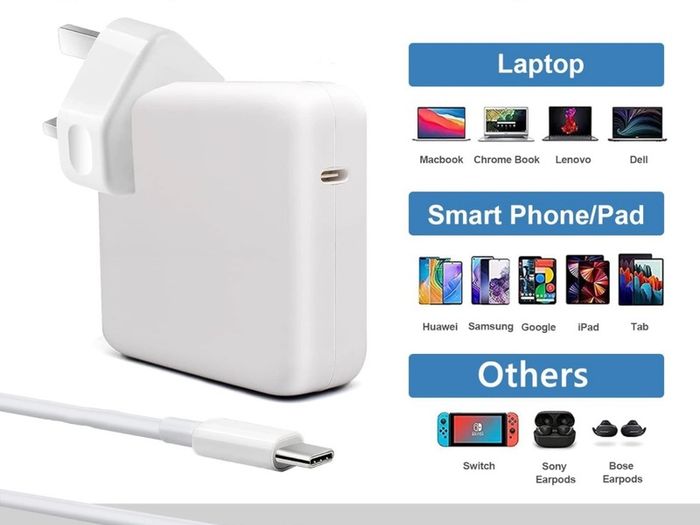 Mac Book Pro Charger USB C 96W, Fast Charger Compatible with MacBook Pro&Air 13'' 14' 15' 16 Inch, iPad 12.9/11 Inch and All USB-C Device, Included USB C to C Cable(6.57ft /2m)