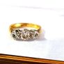 Vintage 24ct Gold Diamond Trilogy Ring Image 3