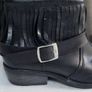 100 Black Leather Fringed ankle boots - Sz 39 (Fit 6-6.5UK) Image 2