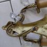Antique French brass pair of wall lights Image 4