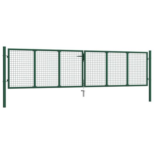 Mesh Garden Gate Steel 400x100 cm Green
