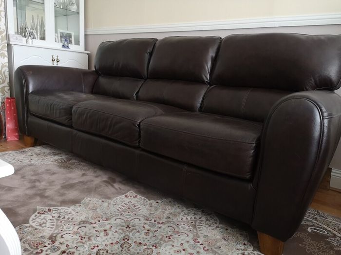 3 seater leather sofa and armchair.